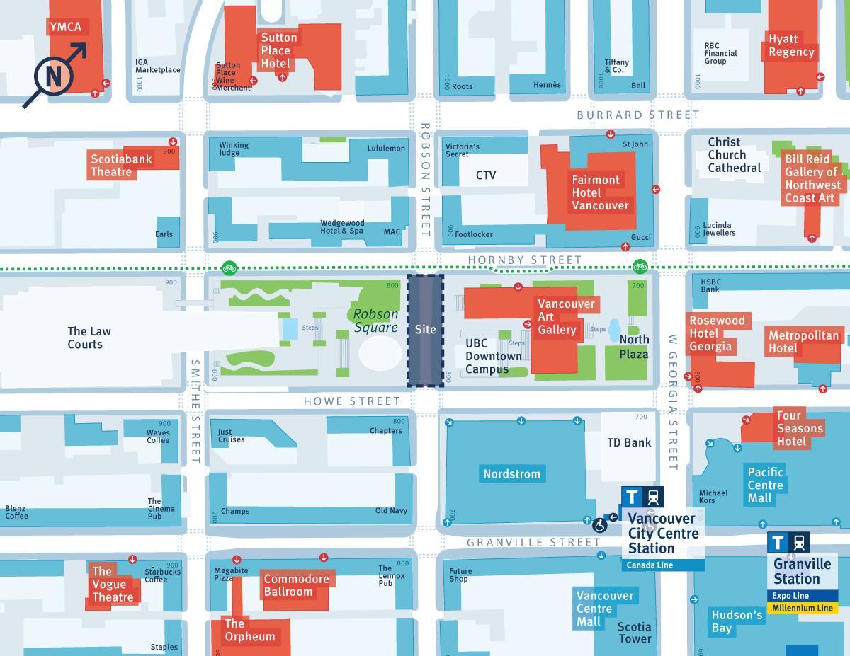 χάρτης της robson street, βανκούβερ
