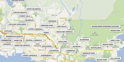 Χάρτης της north vancouver γειτονιές