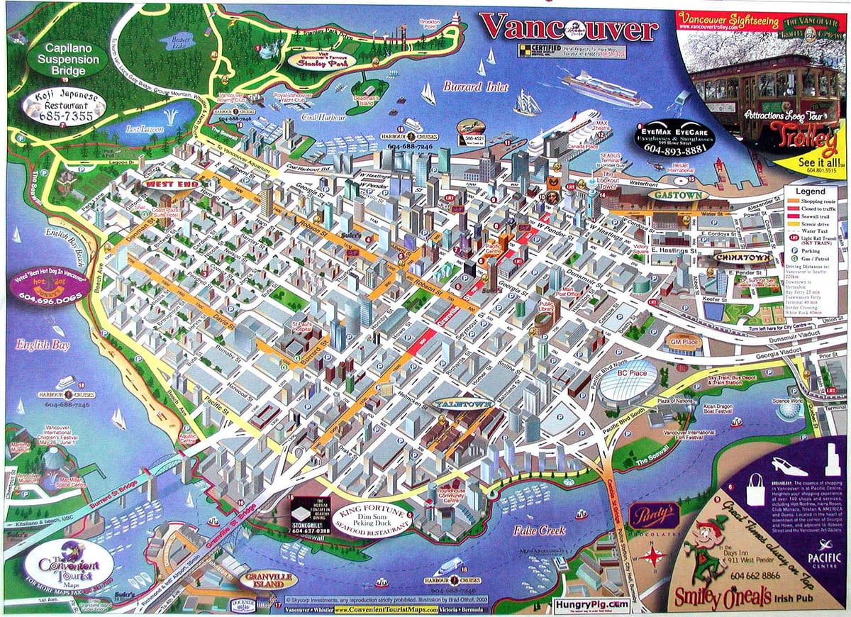 χάρτης από το vancouver του καναδά