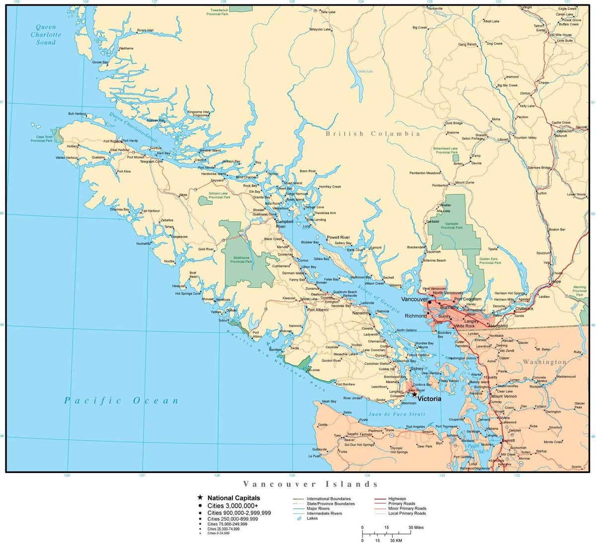 Χάρτης του βανκούβερ διάνυσμα