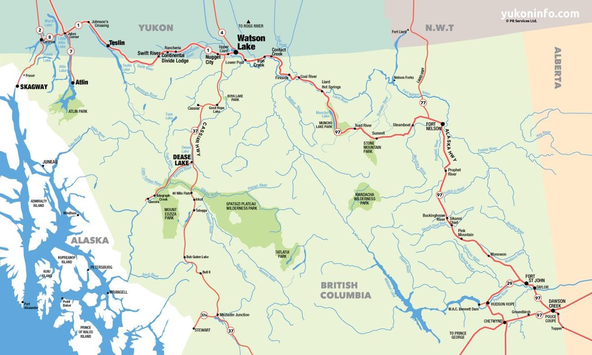 Χάρτης της νότιας british columbia