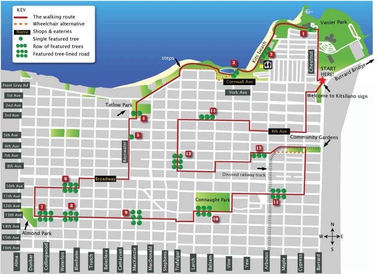 Χάρτης της kitsilano βανκούβερ