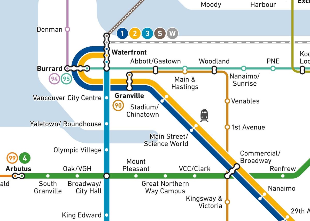 Χάρτης από το σταθμό burrard