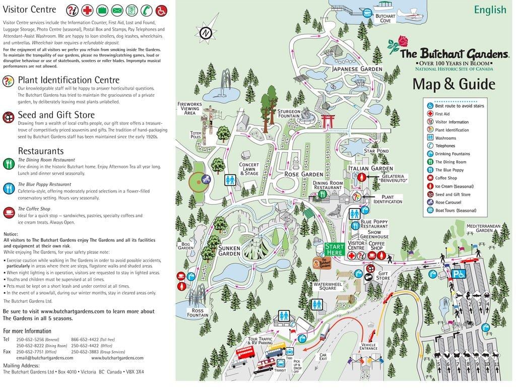 butchart gardens χάρτης vancouver island