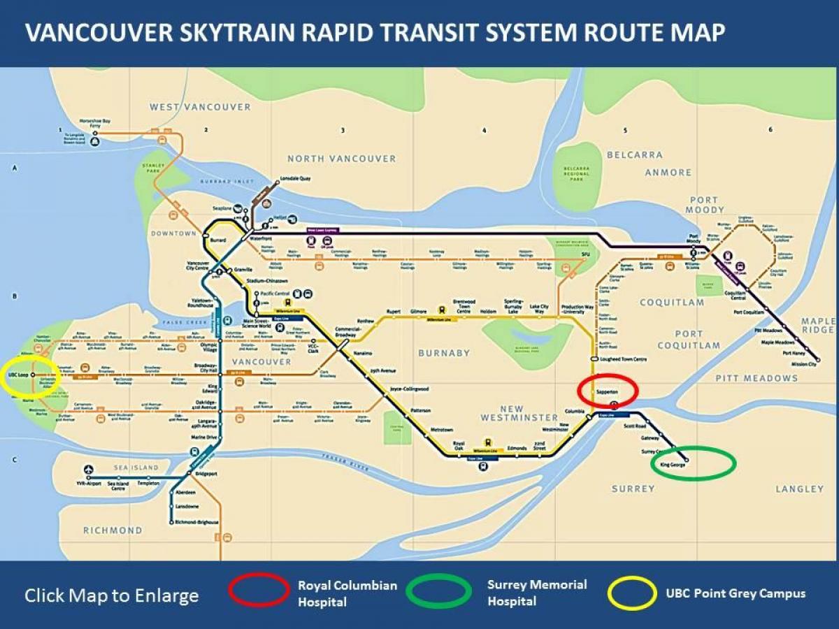 Χάρτης της skytrain maple ridge στο βανκούβερ