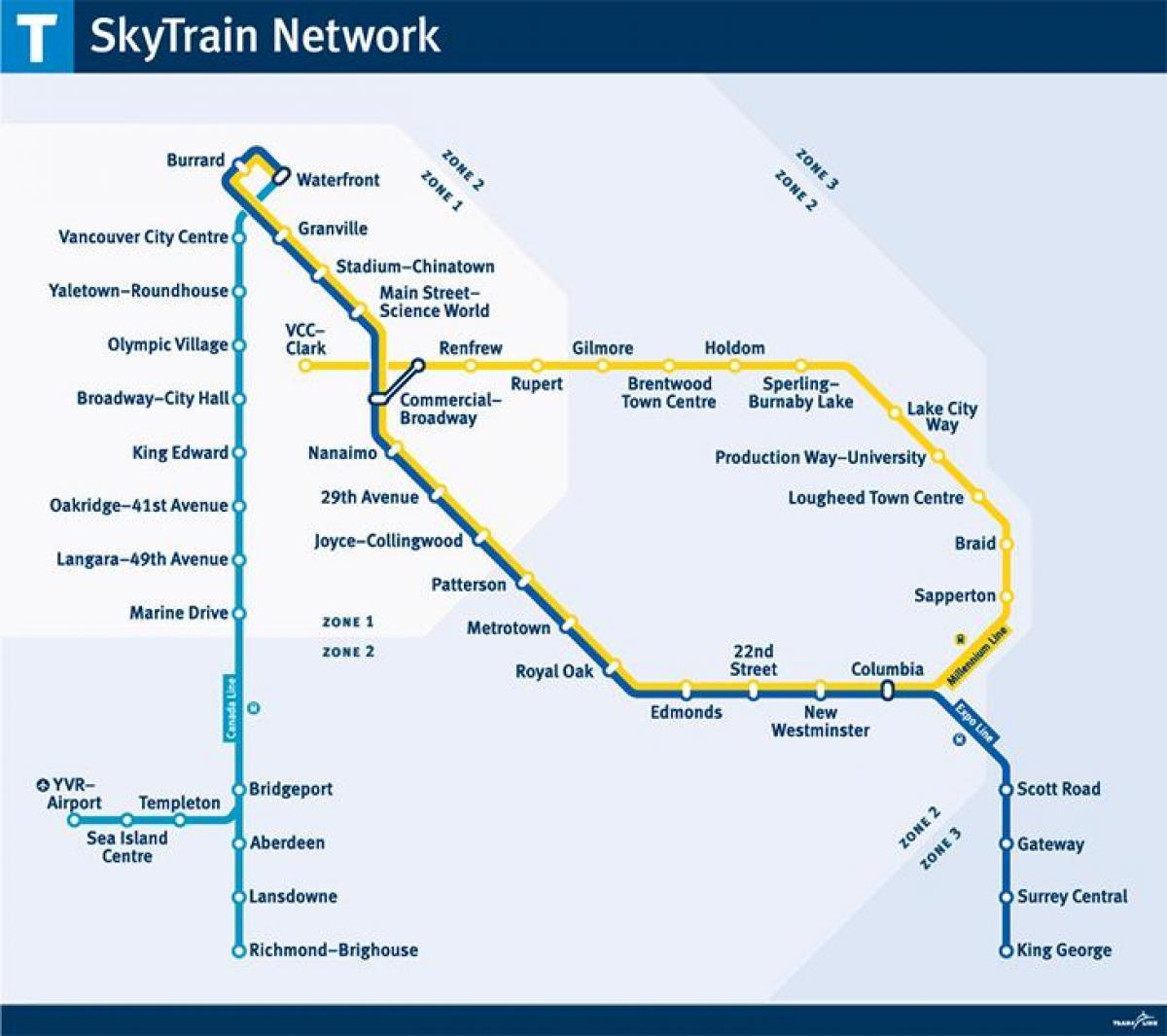 καναδά skytrain χάρτης