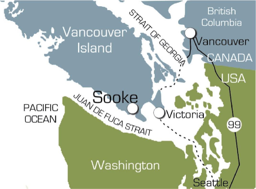 Χάρτης της sooke vancouver island