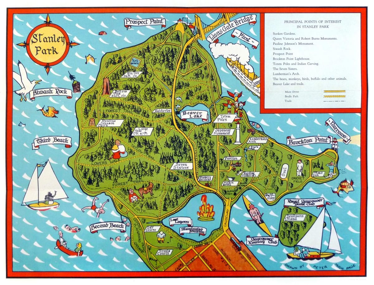 Χάρτης της stanley park περπάτημα