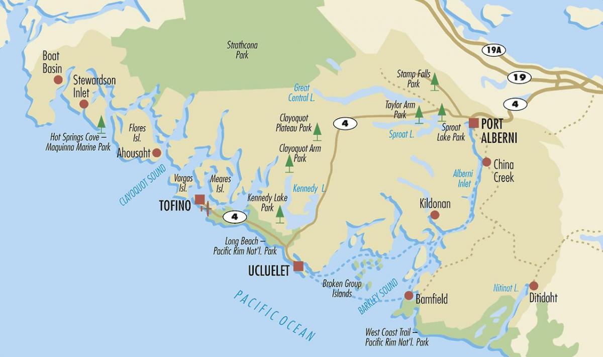 Χάρτης της ucluelet vancouver island