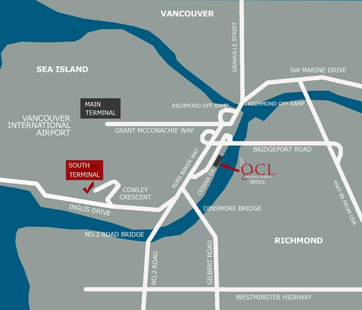 Χάρτης του vancouver airport τοποθεσία