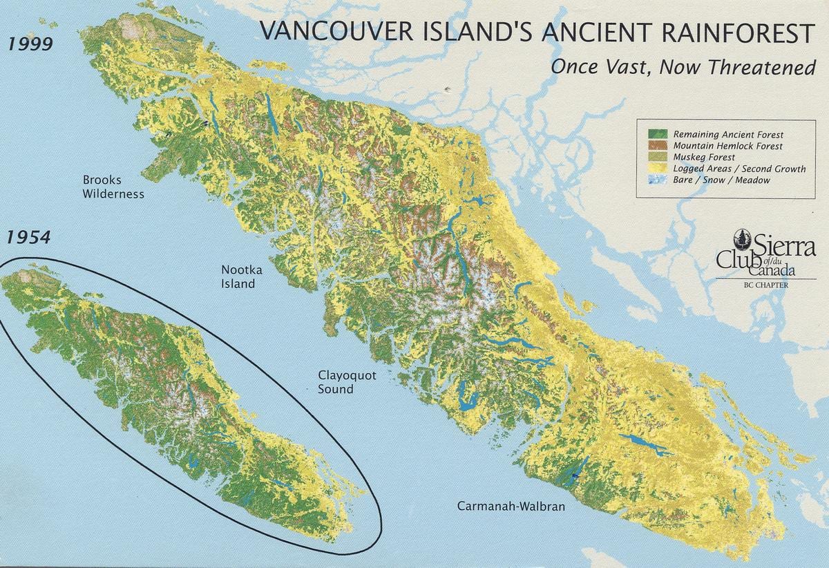 τροπικό δάσος vancouver island χάρτης