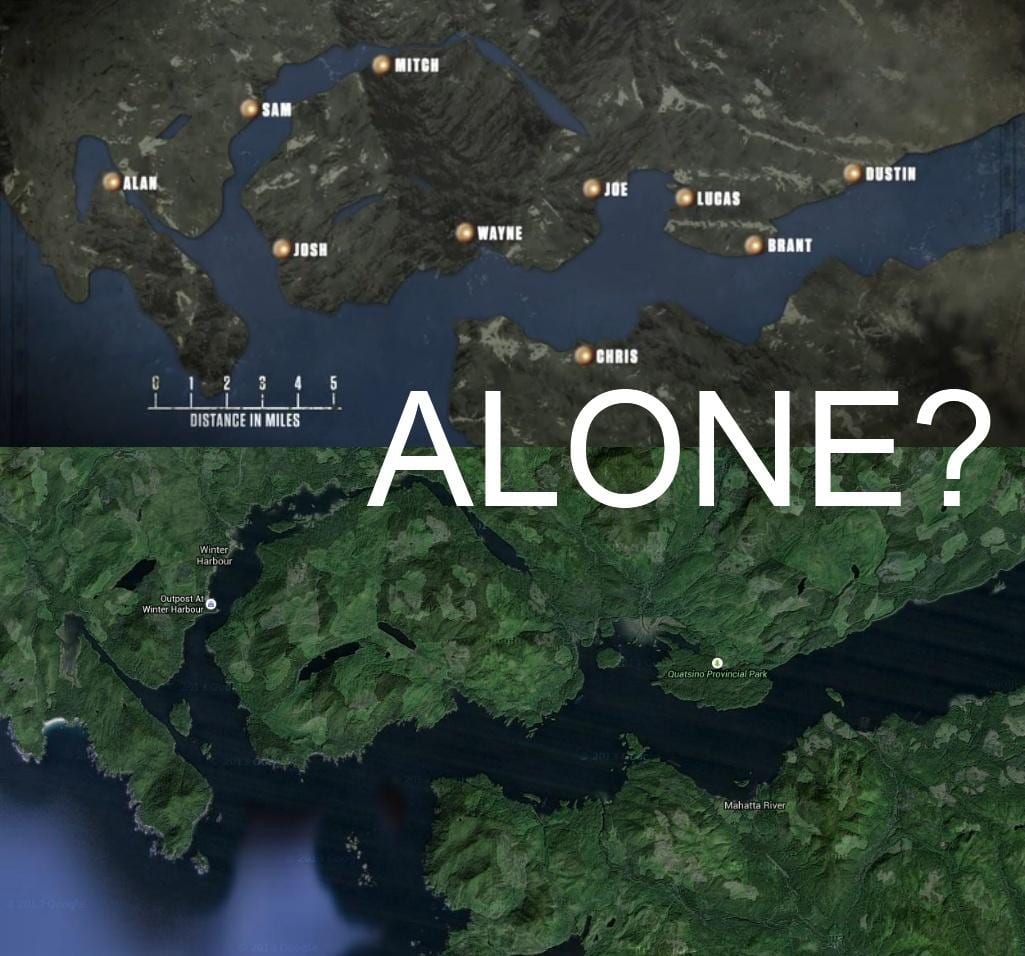 Χάρτης του νησιού του βανκούβερ μόνος