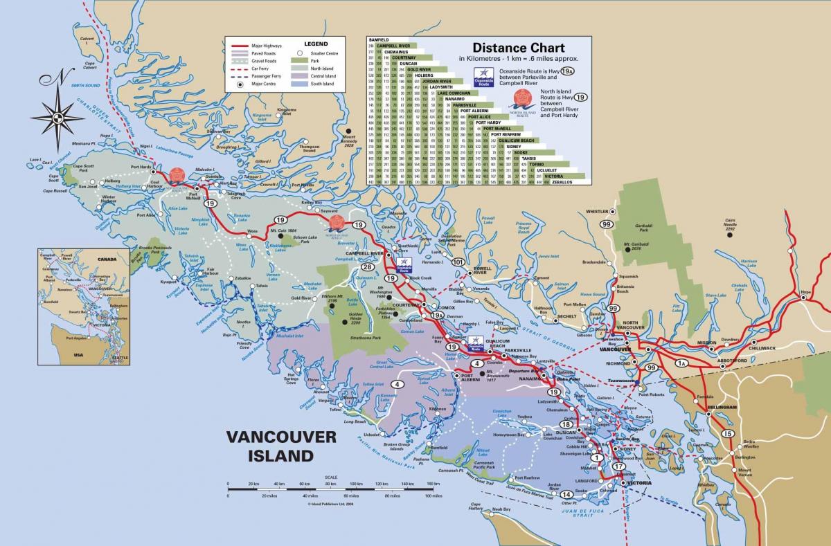 vancouver island highway χάρτης