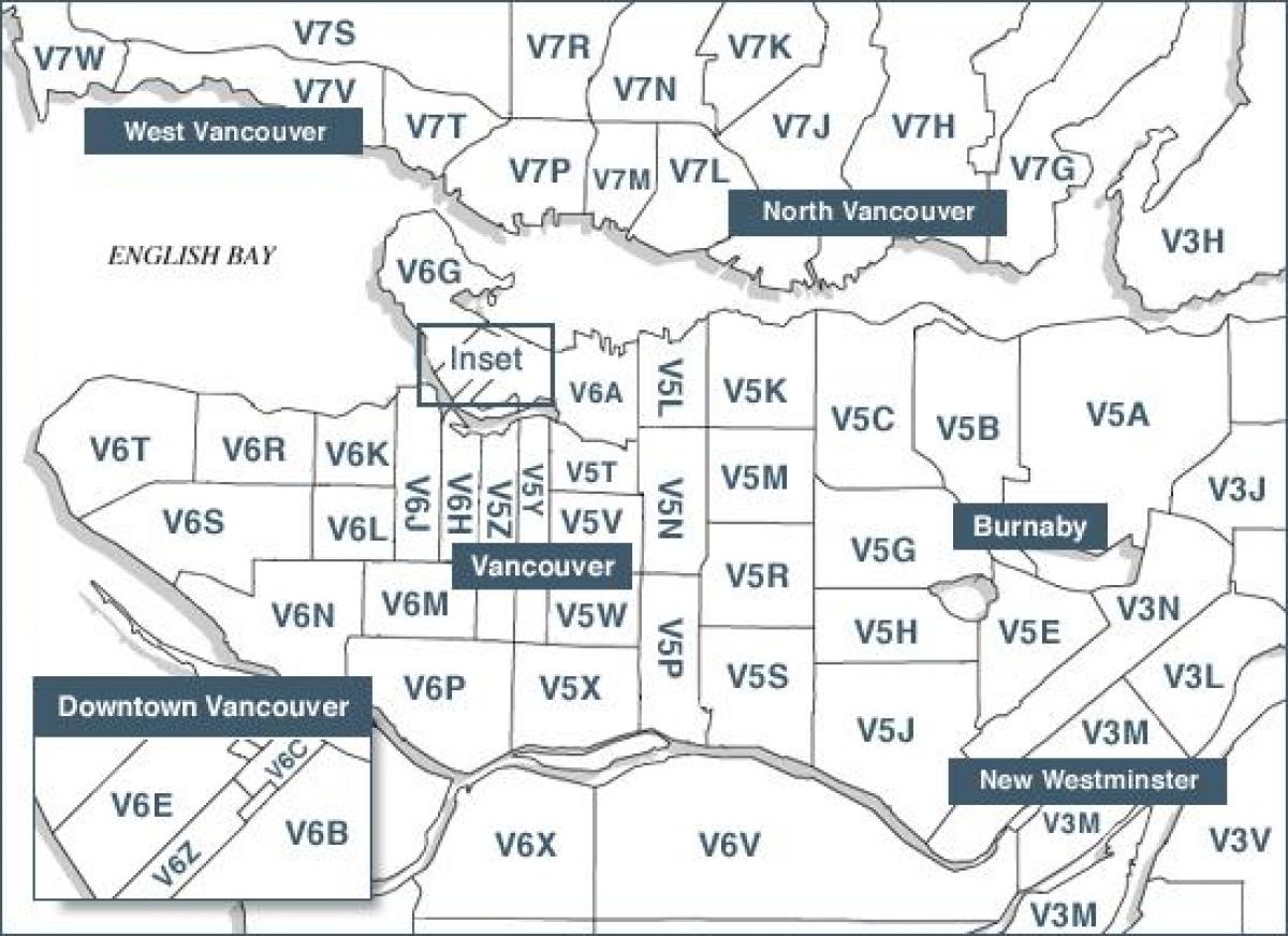 vancouver island ταχυδρομικούς κώδικες χάρτης