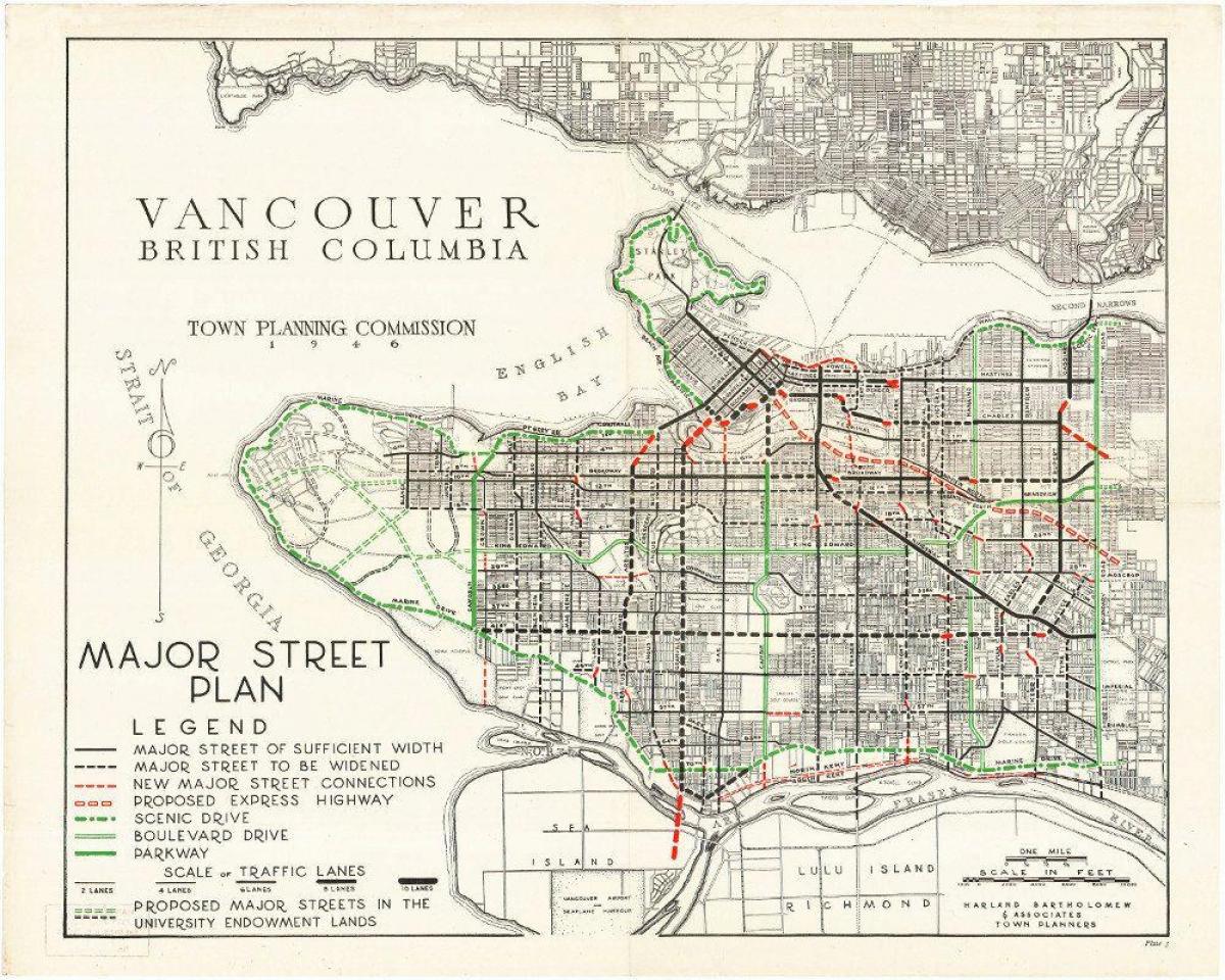 Χάρτης της vintage βανκούβερ