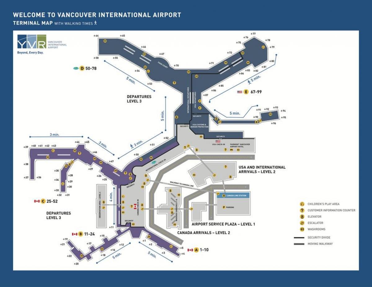 το βανκούβερ του καναδά το αεροδρόμιο χάρτης