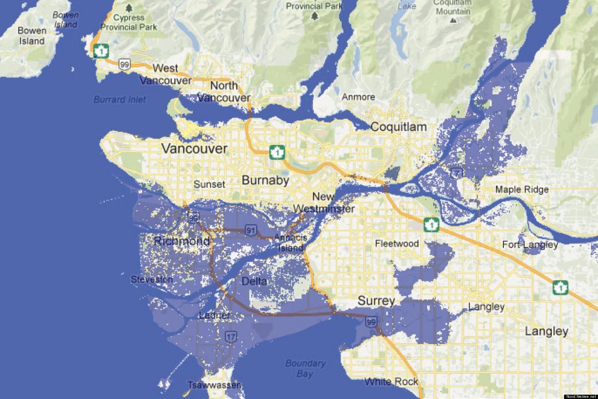 Χάρτης του βανκούβερ πλημμυρών