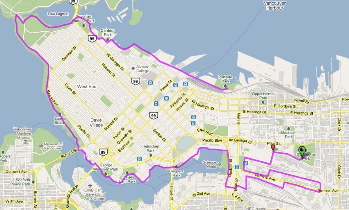 πόλη του βανκούβερ ποδήλατο χάρτης