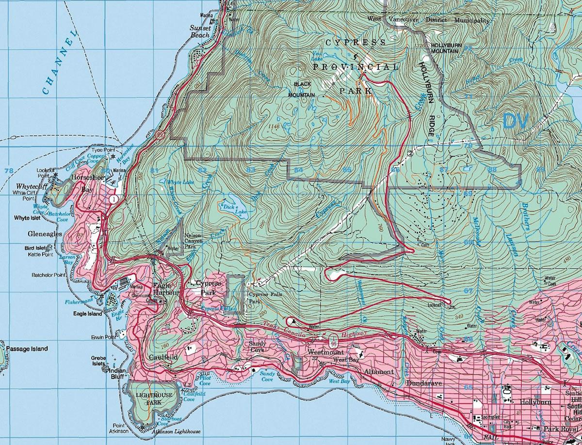 Χάρτης του βανκούβερ τοπογραφικό