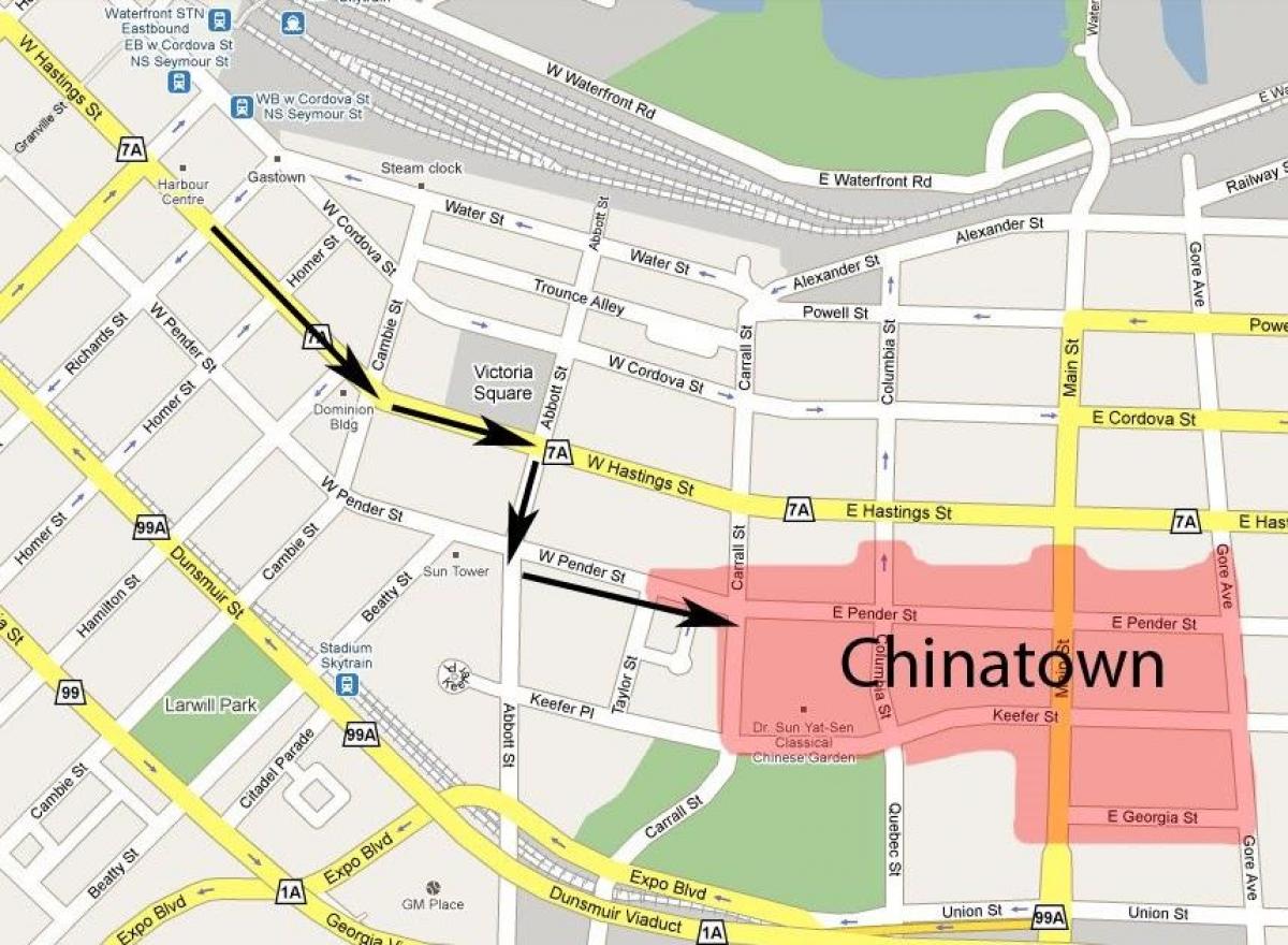Χάρτης της chinatown του βανκούβερ