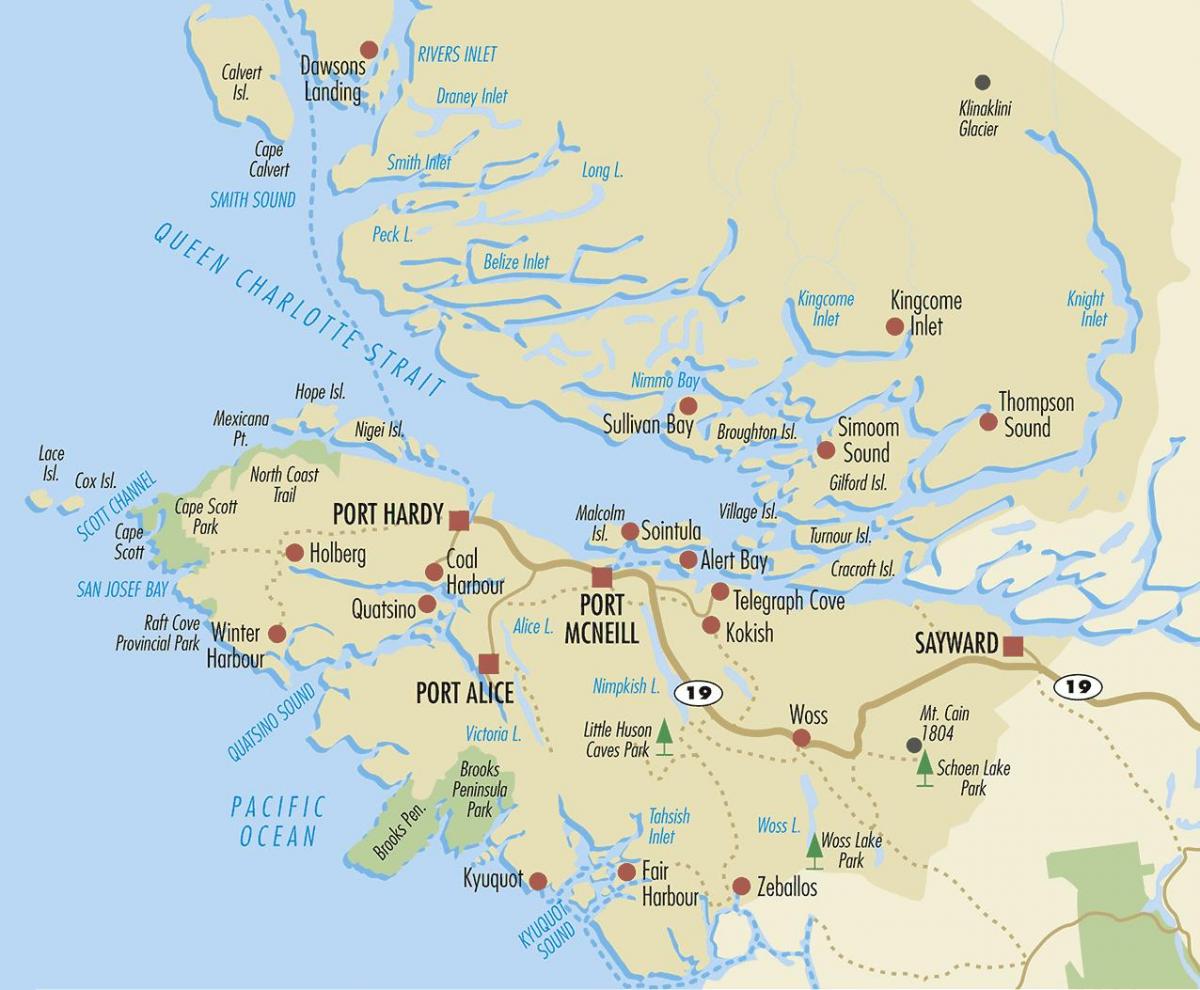 Χάρτης της north vancouver island