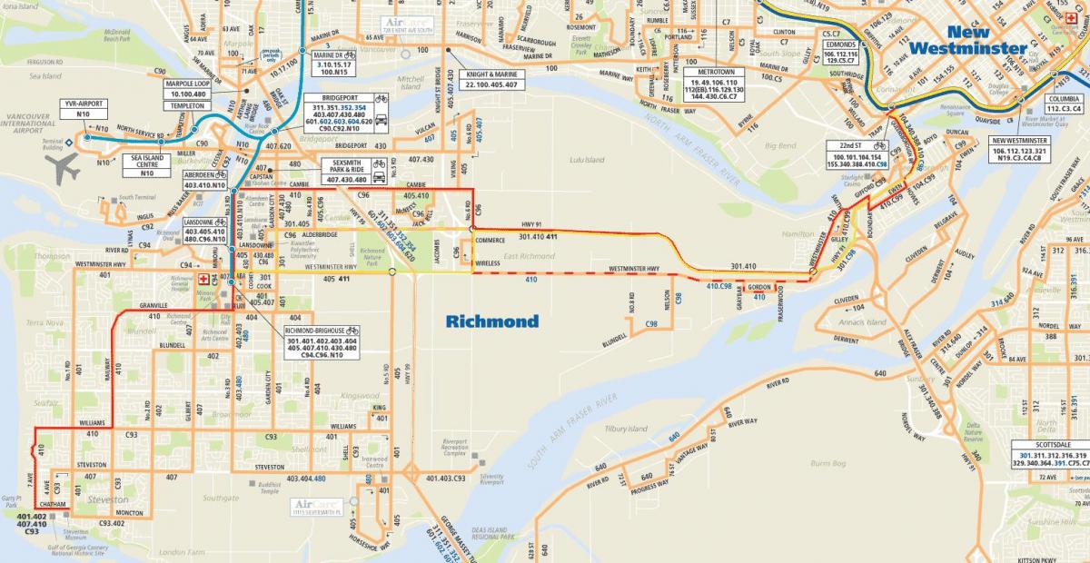 Χάρτης της north vancouver λεωφορείο