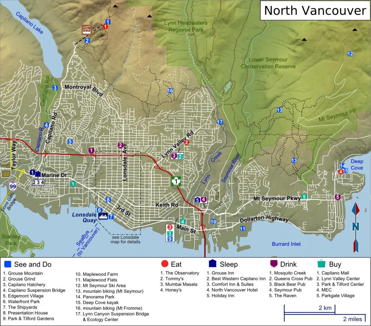 χάρτης της north vancouver, bc