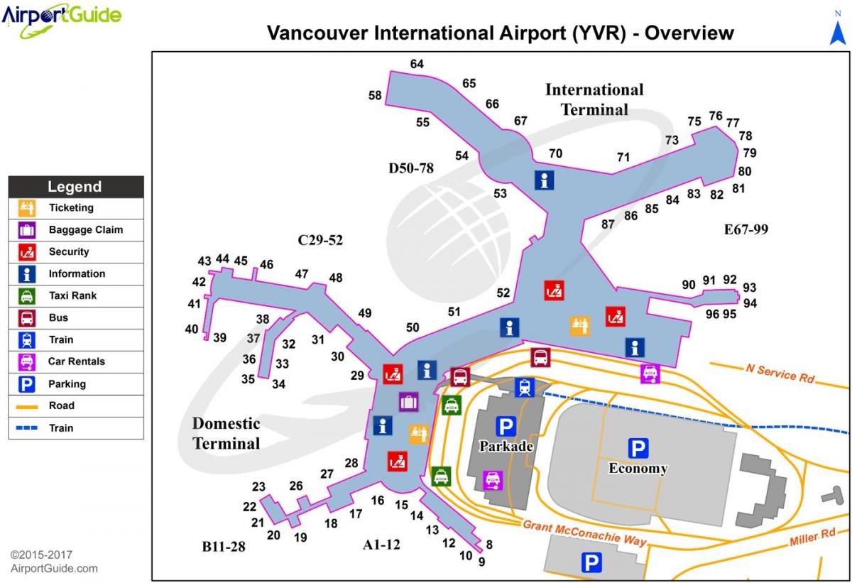 vancouver airport αναχωρήσεις χάρτης