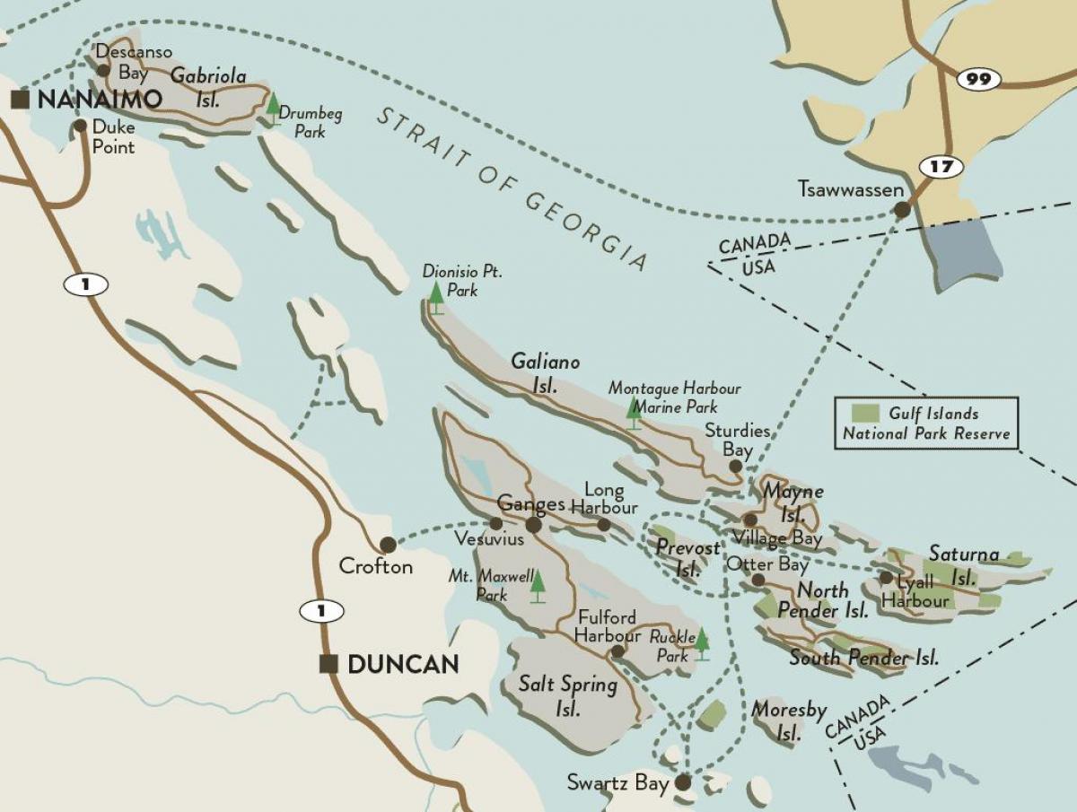 χάρτης του νησιού του βανκούβερ και αργοσαρωνικού
