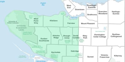 West vancouver γειτονιά χάρτης