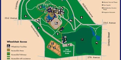 Χάρτης της βασίλισσας ελισάβετ park, βανκούβερ