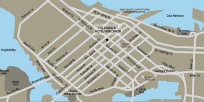 Χάρτης με τις κατευθύνσεις του βανκούβερ