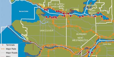 Χάρτης της πόλης της north vancouver