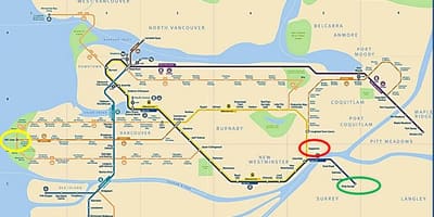 Χάρτης της skytrain maple ridge στο βανκούβερ