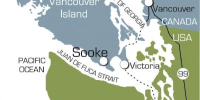 Χάρτης της sooke vancouver island