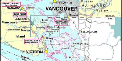 Vancouver island ακτοπλοϊκά δρομολόγια χάρτης
