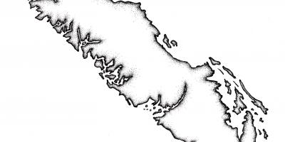 Χάρτης του νησιού του βανκούβερ περίγραμμα