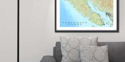 Χάρτης του νησιού του βανκούβερ τοίχο