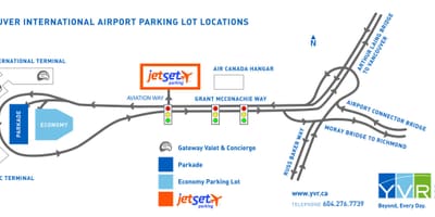 Vancouver airport χώρος στάθμευσης χάρτης